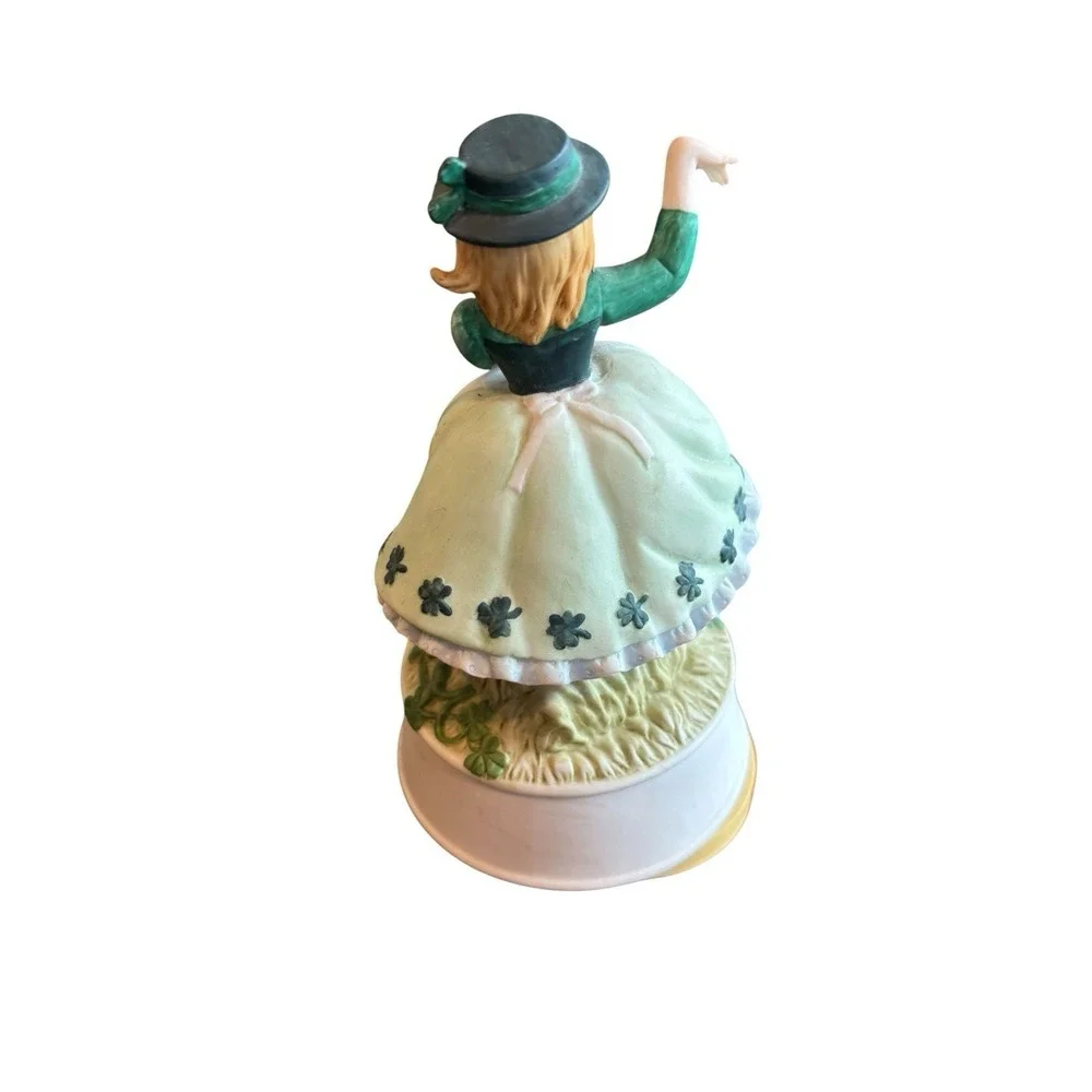 SCHMID BROS Japan Music Box‎ My Wild Irish Rose Girl Shamrocks  1984